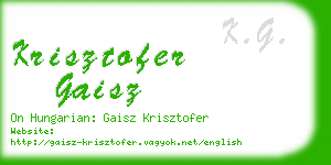 krisztofer gaisz business card